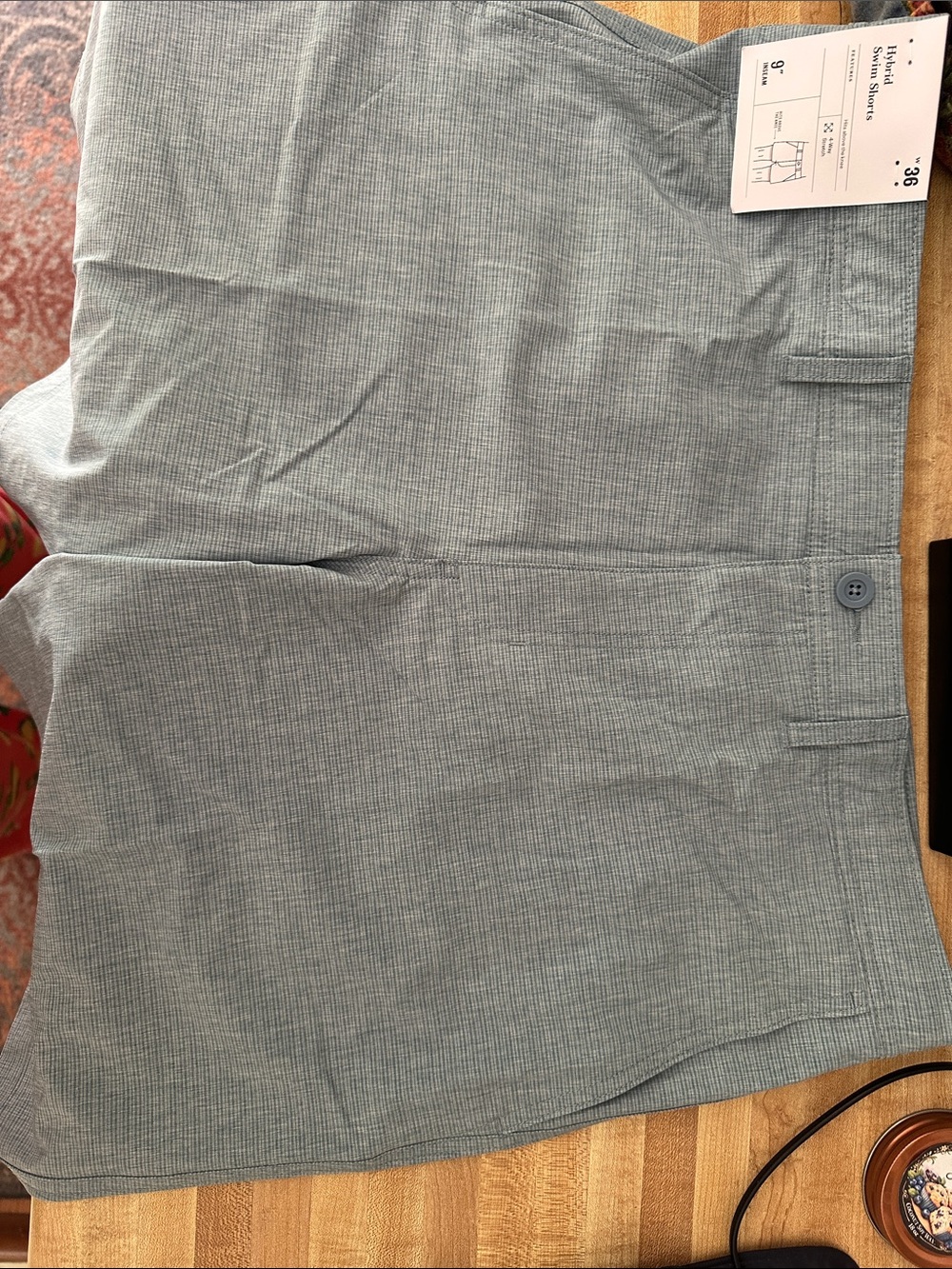 Goodfellow & Co Light Gray Micro-Check Flat Front Shorts